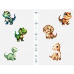 Nalepte.cz Dětský metr dinosauříci textilní přelepitelné samolepky na zeď výška 160 cm – Hledejceny.cz