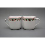 Bohemia Porcelán 1987 Hrnek Vařák Vánoce Cesmína 0,65l – Zboží Dáma