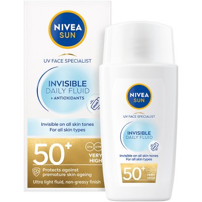 Nivea Sun Invisible Fluid pleťový krém SPF50+ 50 ml – Zboží Dáma