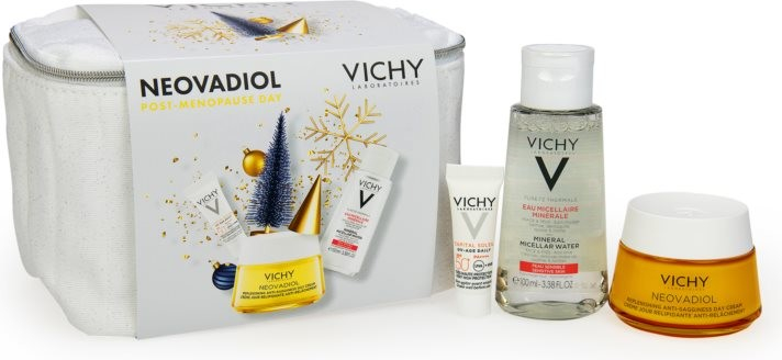 Vichy Neovadiol zpevňující a výživný krém na den 50 ml + fluid proti stárnutí pleti SPF 50+ 3 ml + minerální micelární voda pro citlivou pleť 100 ml