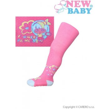 New Baby bavlněné punčocháčky 3xABS růžové flower princess