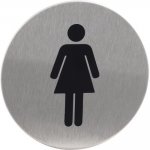 Piktogram Dámy, nerez, kulatý Ø 75 mm x 1,2 mm – Zboží Mobilmania