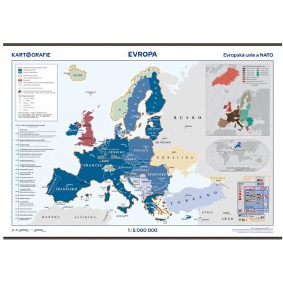 Kartografie PRAHA, a. s. Evropa – Evropská unie a NATO – školní nástěnná mapa