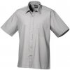 Pánská Košile Premier Workwear pánská košile s krátkým rukávem PR202 silver