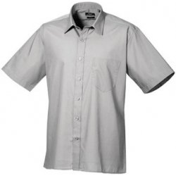 Premier Workwear pánská košile s krátkým rukávem PR202 silver