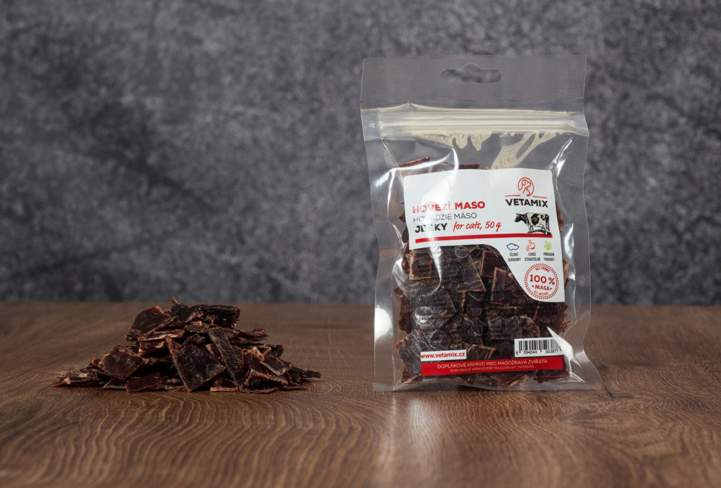 Vetamix hovězí maso JERKY ForCats 50 g