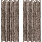 Závěsy 2 kusy s kroužky cappuccino 260x140 cm – Hledejceny.cz