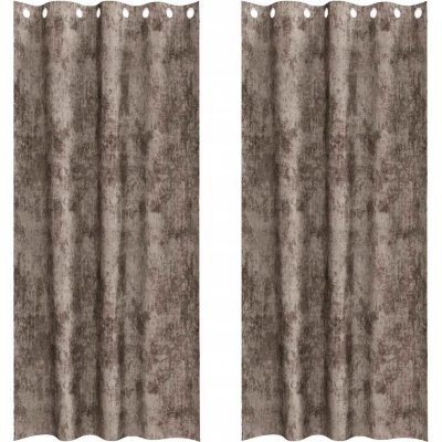 Závěsy 2 kusy s kroužky cappuccino 260x140 cm – Hledejceny.cz
