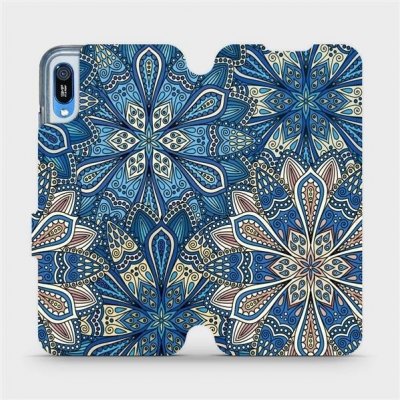 Pouzdro Mobiwear parádní flip Huawei Y6 2019 - V108P Modré mandala květy