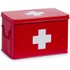 Lékárnička Zeller Present Lékárnička červený kovový box na léky a zdravotní pomůcky 2v1 MEDICINE M