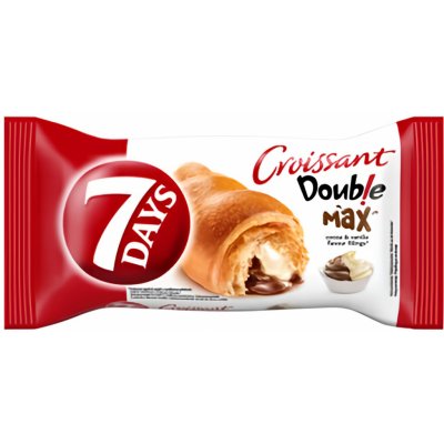 7 Days Double Croissant s náplní s kakaem a s náplní s vanilkovou příchutí 80 g