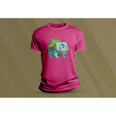 Sandratex dětské bavlněné tričko pokémon Bulbasaur 2. fuchsia – Zboží Dáma