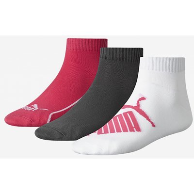 Puma Sada tří párů ponožek v tmavě růžové šedé a bílé – Zboží Mobilmania