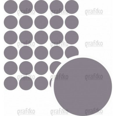 Grafiko | Samolepící kolečka - ŠEDÁ - aršík 30ks ø 20 mm – Hledejceny.cz