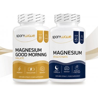 Sportwave Magnesium na měsíc morning malate + night bisglycinate 60 + 90 kapslí – Hledejceny.cz