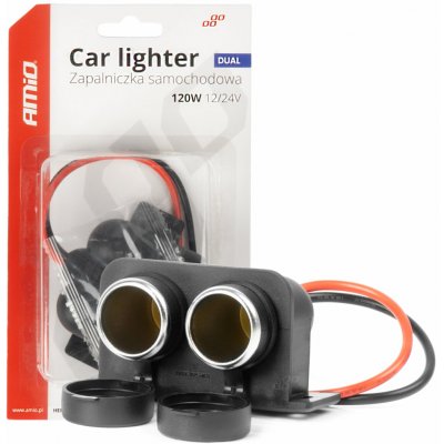 Dvojitá hermetická zásuvka do zapalovače 12/24V AMiO-04130, , , – Zboží Živě