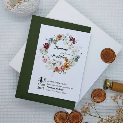 Svatební oznámení Pestrobarevný věneček 2 – Hledejceny.cz