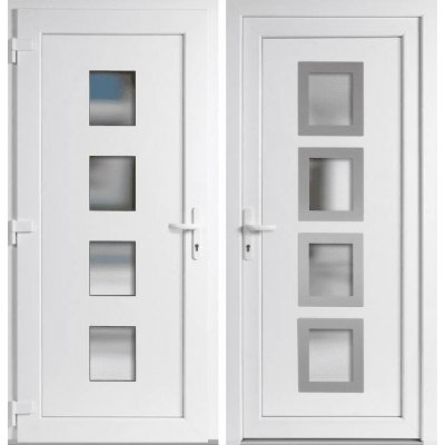 OknaDvereNaMiru.cz Vchodové dveře INOX 010 Bílá / Bílá 105 x 210 cm – Hledejceny.cz