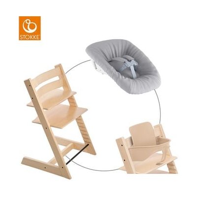 Stokke Tripp Trapp Bundle Set + Baby set + Newborn set - Natural/Grey – Zboží Dáma