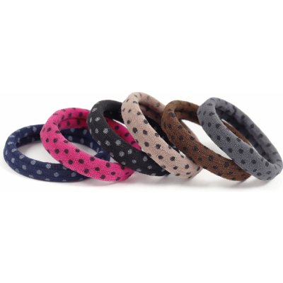 Gumičky do vlasů s puntíkem, 6 ks – Zboží Dáma