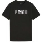 Puma ESSENTIALS LOGO LAB TEE B Chlapecké triko černá – Zboží Dáma