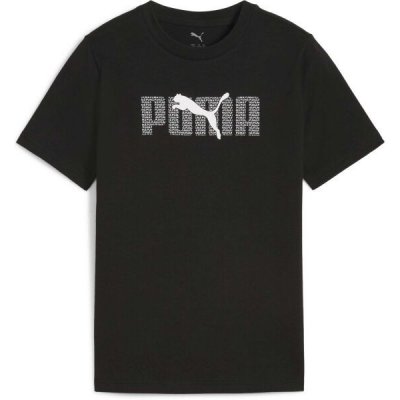 Puma ESSENTIALS LOGO LAB TEE B Chlapecké triko černá – Zboží Dáma