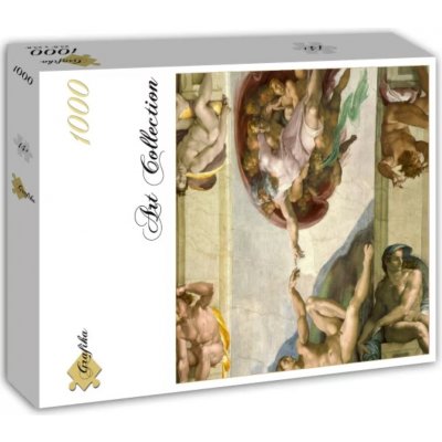 Grafika Stvoření Adama ze Sixtinské kaple 1508-1512 1000 dílků – Sleviste.cz