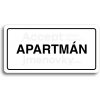 Piktogram ACCEPT Piktogram APARTMÁN - bílá tabulka - černý tisk