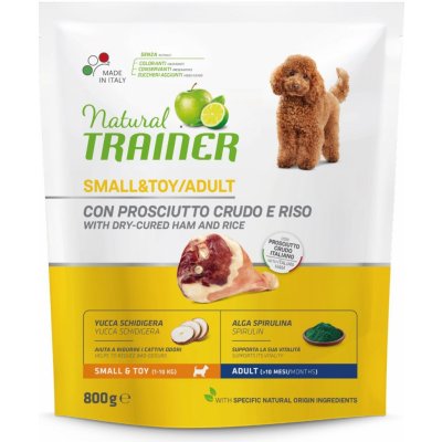 TRAINER Natural Small & Toy Adult Prosciutto a ryze 0,8 kg