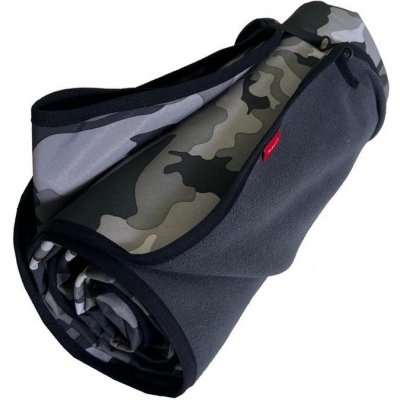 Aesthetic Softshellová pikniková deka Grey maskáč s černým lemem s popruhem 145x200 cm – Sleviste.cz