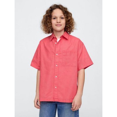 GAP 408434-00 dětská lněná košile růžová – Zboží Dáma