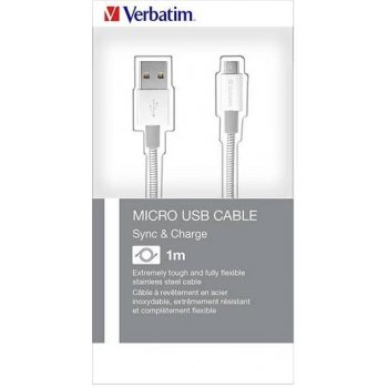 Verbatim 48862 USB (2.0), USB A (2.0) M/USB B Micro M (2.0) M, 1m, stříbrný