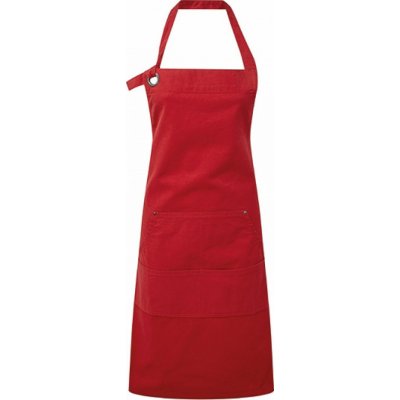 Premier Workwear Těžká odolná plátěnná zástěra s oversize očky pro upevnění kolem krku červená Pantone 201C 72x86cm PW137 – Hledejceny.cz