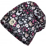 Dívčí flísová čepice Wolf & Wolfie C černá lesní zvířatka Černá – Zboží Dáma