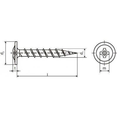 vrut 4.2x55 ČERNÝ FOSFÁT rámová hlava křížová drážka +límec hrubý závit WMN [1 ks] – Sleviste.cz