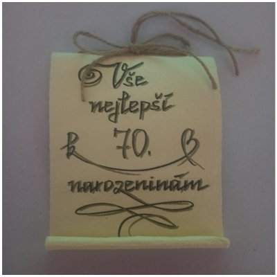 Bene Pergamen - přání k narozeninám Barva: k 70. narozeninám – Zboží Dáma