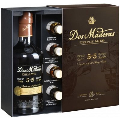 Dos Maderas PX Triple Aged 5y +5y Rum 40% 0,7 l + 4 x 0,22 l (set) – Zboží Dáma