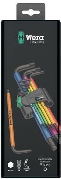 WERA 950 9 Hex-Plus Multicolour 1 SB Multicolour Sada zástrčných klíčů / metrická / BlackLaser (05073593001)