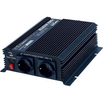 Carspa CAR1KU-24 24V/230V+USB 1000W, modifikovaná sinus – Sleviste.cz