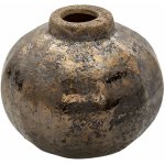 Hnědá keramická váza s bronzovou patinou Leann - Ø 10*8 cm - Clayre & Eef – Hledejceny.cz
