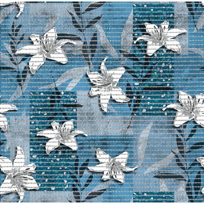 Aquamat koupelnová pěnová rohož 4066-3 Lilie modrá metráž 65 cm – Zboží Dáma