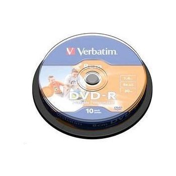 Verbatim DVD-R 1,4GB 4x, Printable, mini 8cm, cakebox, 10ks (43573)