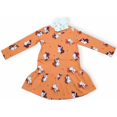 Dívčí šaty oranžové pony