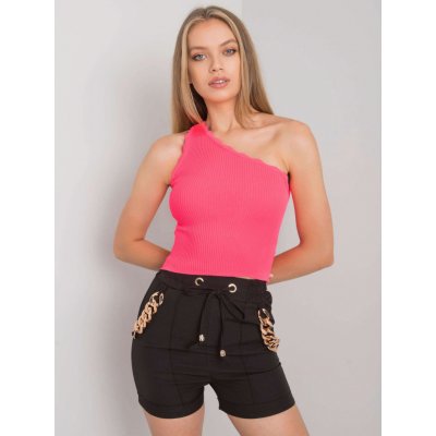 Basic Neonově růžový top na jedno rameno ca-tp-1483.10x-pink – Zboží Dáma