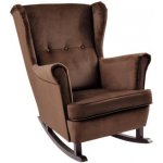 Kondela Houpací křeslo ušák TEJA hnědá/ořech – Sleviste.cz