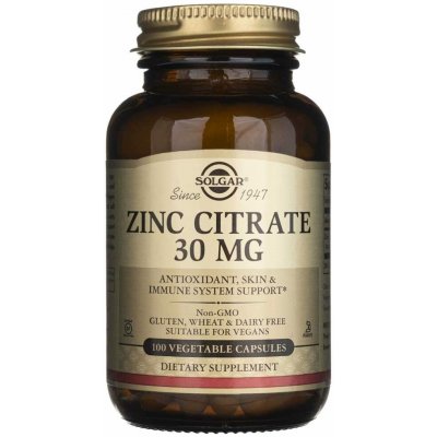 Solgar Zinc Citrate Zinek citrát 30 mg 100 rostlinných kapslí – Hledejceny.cz