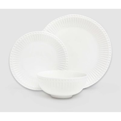 Bonami Essentials Purita sada bílého porcelánového nádobí 12 ks