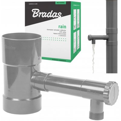 Bradas Lapač Sběrač dešťové vody s ventilem 100 mm šedý – Zboží Mobilmania