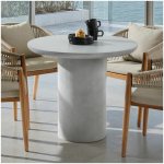tectake 405979 kulatý zahradní stůl talmi, pro vnitřní a venkovní použití, 86,5x75,5cm - betonová šedá – Hledejceny.cz