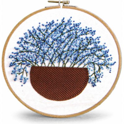 Stoklasa Vyšívací sada s předtištěným motivem 940151/7 modré květy 15x22cm – Hledejceny.cz